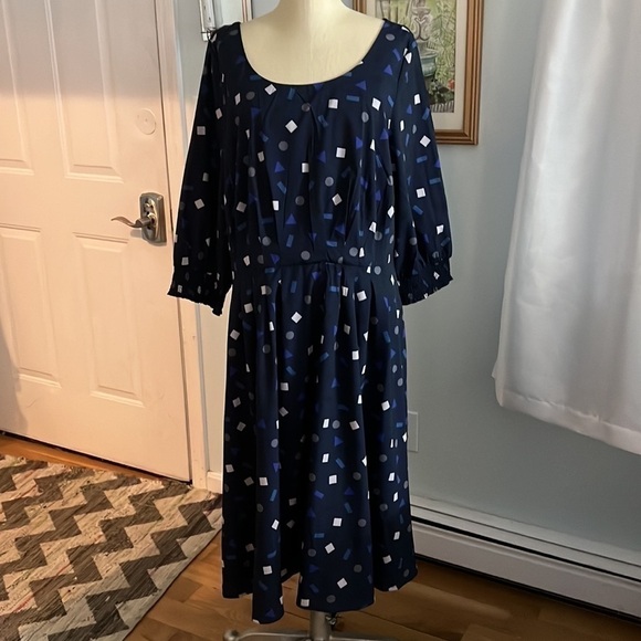 eShakti Fully Lined Confetti Fancy Dress with Pockets Size 2X 20W - Picture 9 of 14